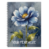 Carnet Motif d'aquarelle de fleurs bleues (Devant)