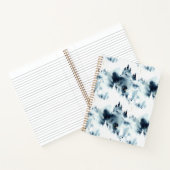 Carnet Motif d'aquarelle de la forêt bleue de minuit (Intérieur)
