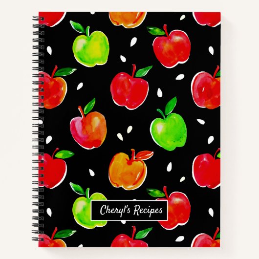 Carnet Motif d'aquarelle des pommes (Devant)
