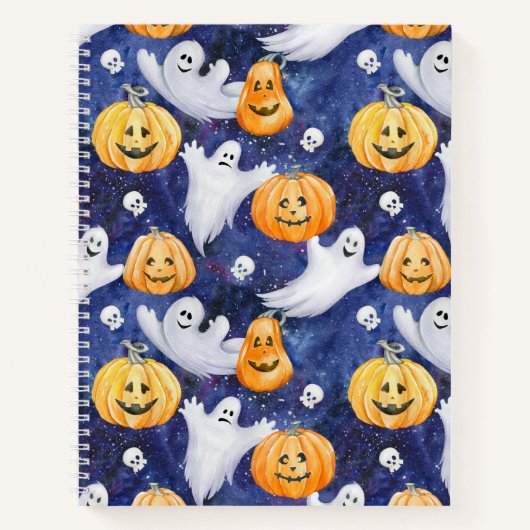 Carnet Motif d'aquarelle Halloween (Devant)