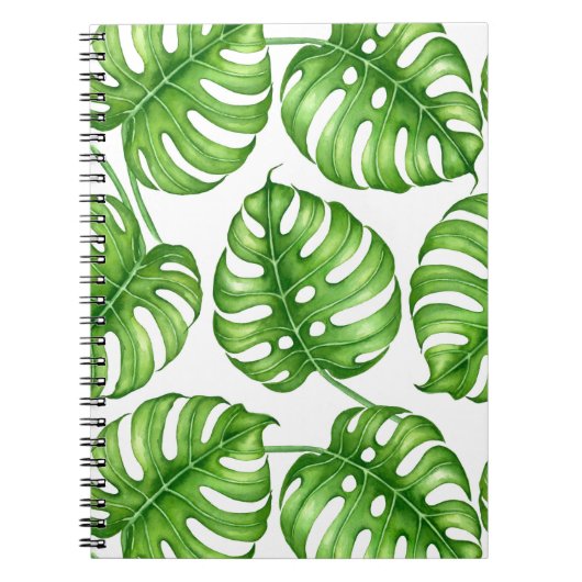 Carnet Motif d'aquarelle Monstera (Devant)
