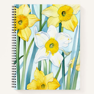 Carnet Motif d'aquarelle Narcisse en jaune