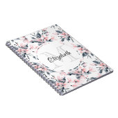 Carnet Motif d'aquarelle rose et gris (Côté Droit)