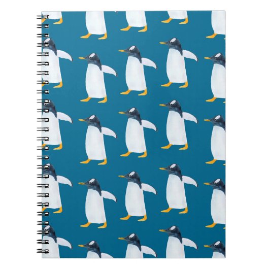 Carnet Motif d'aquarelle transparente avec pingouin (Devant)