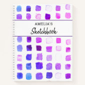 Carnet Motif d'aquarelle violet personnalisé (Devant)