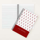 Carnet Motif d'arbre de Noël rouge moderne personnalisé (À l'intérieur)