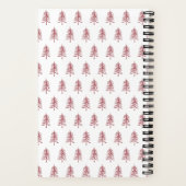 Carnet Motif d'arbre de Noël rouge moderne personnalisé (Verso)