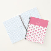 Carnet Motif d'arc rose personnalisé avec monogramme (Intérieur)