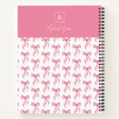 Carnet Motif d'arc rose personnalisé avec monogramme (Dos)
