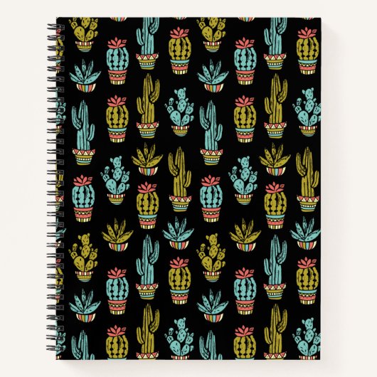 Carnet Motif Dark Grunge Cactus (Devant)