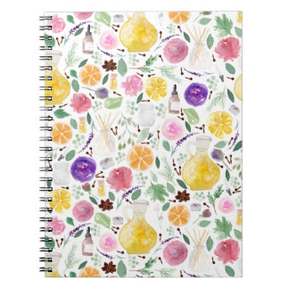 Carnet Motif d'aromathérapie en aquarelle