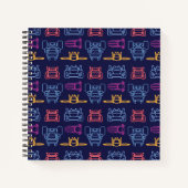 Carnet Motif d'arrière-plan Batwheel™ Neon (Devant)