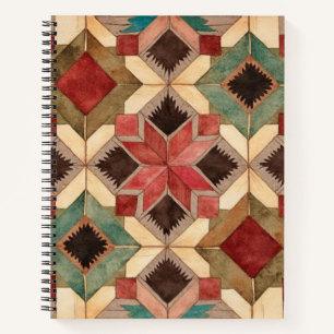 Carnet motif d'art de bloc de patchwork géométrique vinta