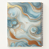 Carnet Motif d'art en marbre bleu Turquoise gris or (Dos)