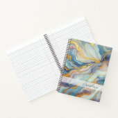 Carnet Motif d'art en marbre bleu violet rose (Intérieur)