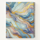 Carnet Motif d'art en marbre bleu violet rose (Dos)