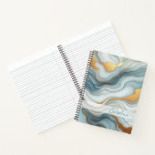 Carnet Motif d'art en marbre gris bleu turquoise (Intérieur)