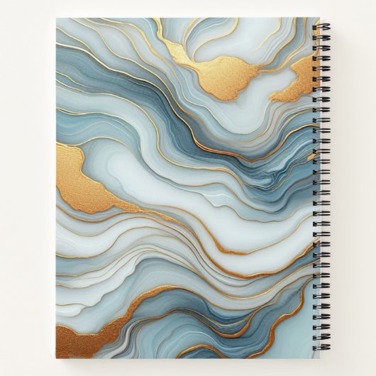 Carnet Motif d'art en marbre gris bleu turquoise (Dos)