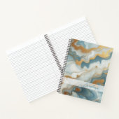Carnet Motif d'art en marbre gris Turquoise bleu or (Intérieur)