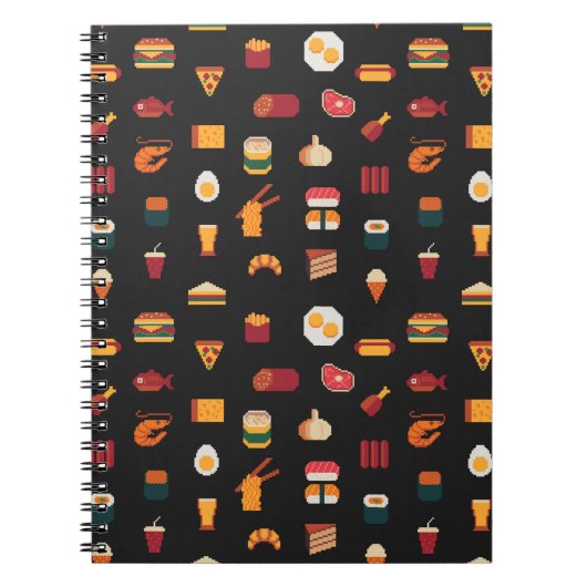 Carnet Motif d'art en pixel sans soudure, textures de tis (Devant)