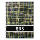 Carnet Motif d'art Lignes de grille jaune (Devant)