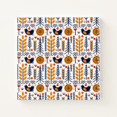 Carnet Motif d'art populaire aux oiseaux d'automne (Dos)