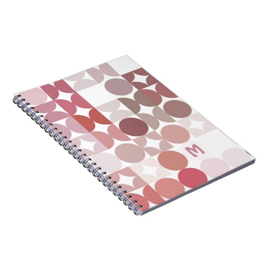 Carnet Motif d'art rétro rose pâle personnalisé Mauve Tau (Côté Droit)