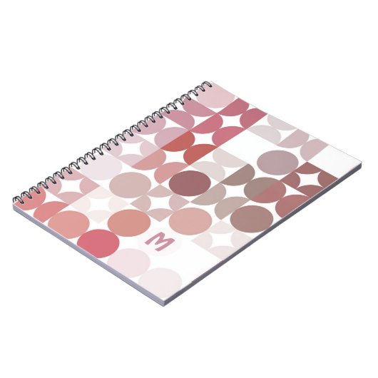 Carnet Motif d'art rétro rose pâle personnalisé Mauve Tau (Côté gauche)