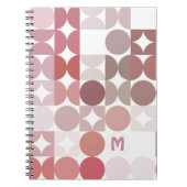 Carnet Motif d'art rétro rose pâle personnalisé Mauve Tau (Devant)
