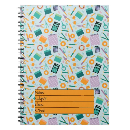 Carnet Motif d'articles scolaires (Devant)