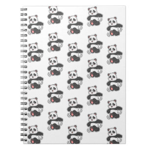 Carnet Motif d'autocollant de panda heureux dansant