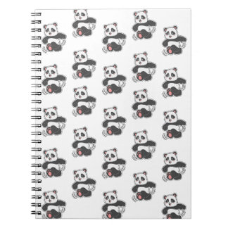 Carnet Motif d'autocollant de panda heureux dansant
