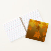 Carnet Motif d'automne avec feuilles d'érable en chute et (Intérieur)