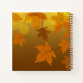 Carnet Motif d'automne avec feuilles d'érable en chute et (Dos)