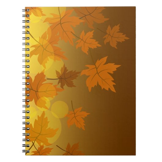 Carnet Motif d'automne avec feuilles d'érable en chute et (Devant)