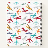 Carnet Motif d'avions colorés (Dos)