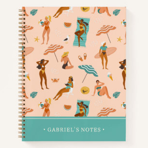 Carnet Motif de bains de soleil de plage Ajouter Votre