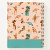Carnet Motif de bains de soleil de plage | Ajouter Votre  (Dos)