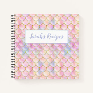 Carnet Motif de balance de sirène Pastel Iridescente