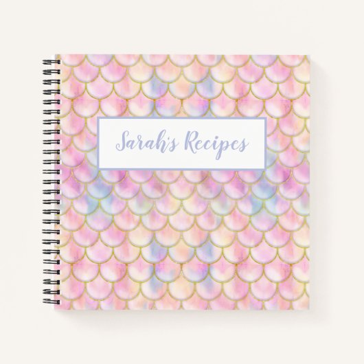 Carnet Motif de balance de sirène Pastel Iridescente (Devant)