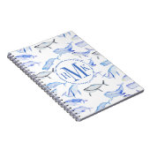 Carnet Motif de baleine bleue d'aquarelle (Côté Droit)