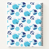 Carnet Motif De Baleines, Baleines Bleues, Votre Nom (Dos)
