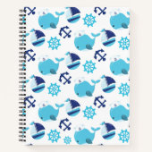 Carnet Motif De Baleines, Beaux Baleines, Baleines Bleues (Devant)