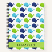 Carnet Motif De Baleines, Beaux Baleines, Votre Nom (Devant)