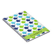 Carnet Motif De Baleines, Beaux Baleines, Votre Nom (Côté Droit)