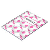 Carnet Motif de balle de football blanc rose - ajouter le (Côté gauche)