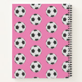 Carnet Motif de balle de soccer initial rose monogramme (Dos)