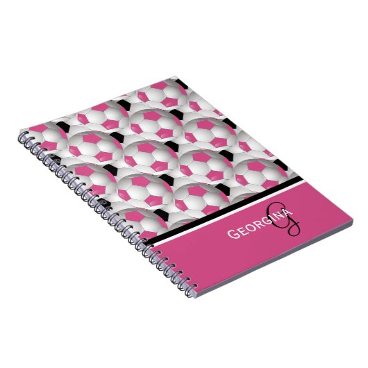 Carnet Motif de balle de soccer rose Monogram (Côté Droit)