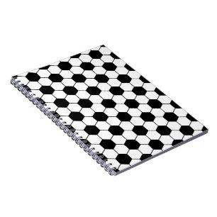 Carnet Motif de ballon de football adapté Noir Blanc