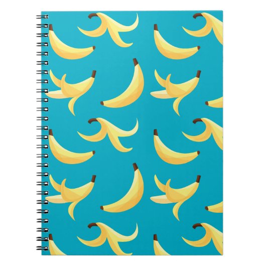Carnet Motif de banane jaune rétro drôle éditable pour fê (Devant)